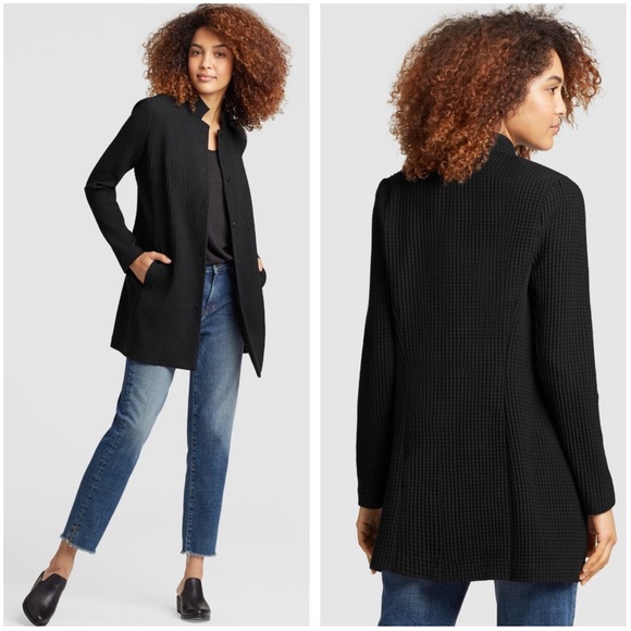 eileen fisher grid jacket